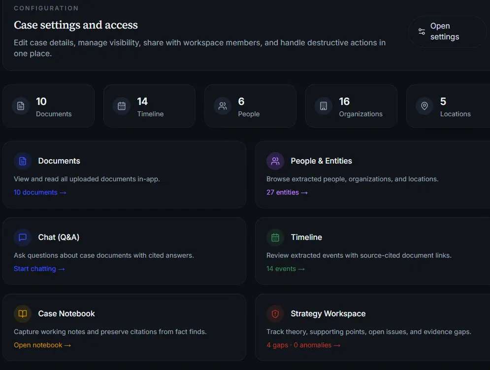 CrossLogic case workspace preview
